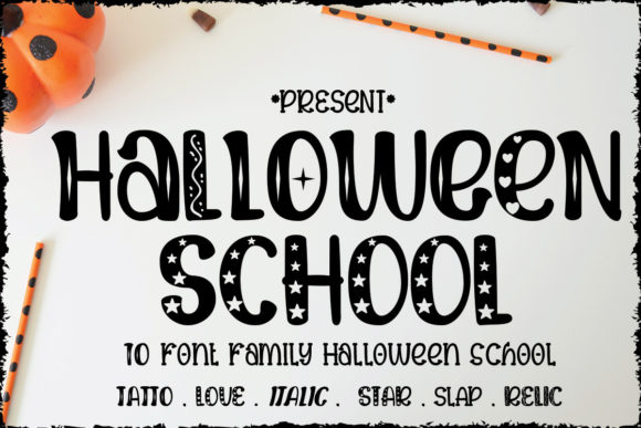 Halloween School Font for Web Design